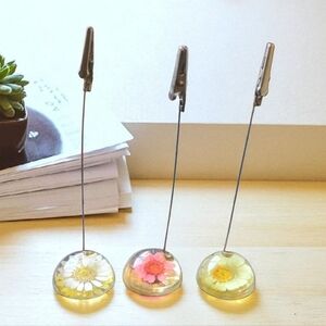 Floral Lucite Resin Photo Recipe Holders Farmhouse Cottage Kitchen Office Desk